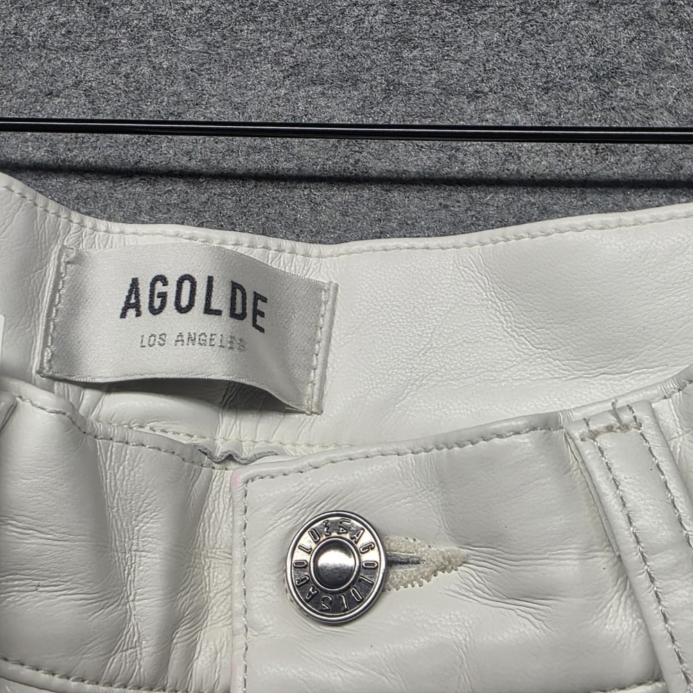 AGOLDE 90's Pinch Waist Recycled Leather Straight Leg Pants Wisp 29 - Picture 5 of 8